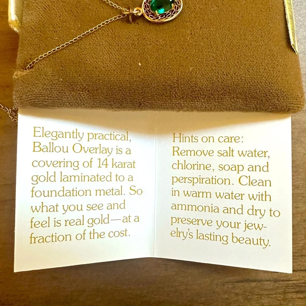 B.A. Ballou & Co. 14K Gold Overlay Pendant with a Topaz Necklace